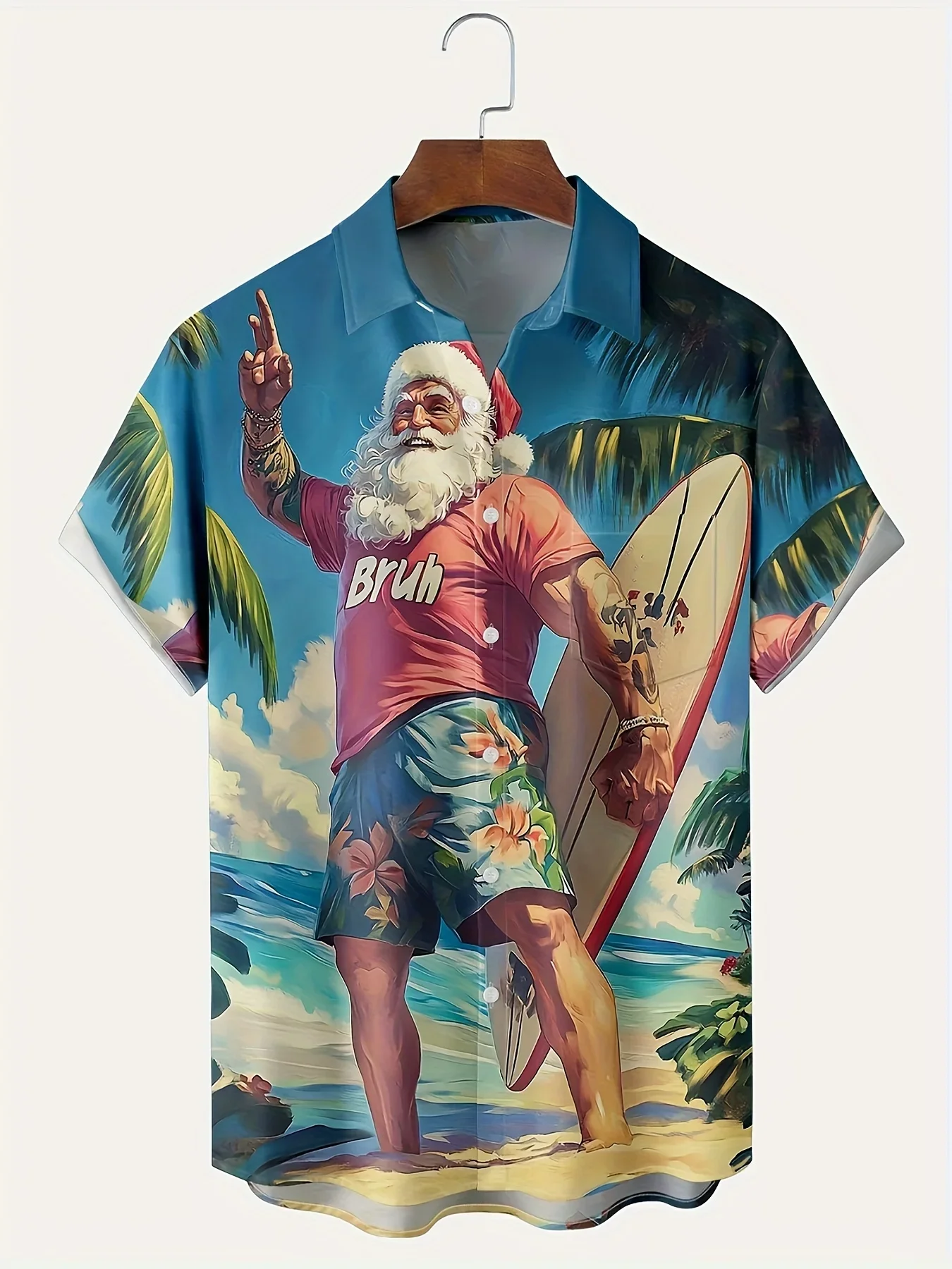 Summer Stylish Men's Hawaiian Shirt Man Short Sleeve Bold Party Print Lightweight Breathable Urban Fashion Tops