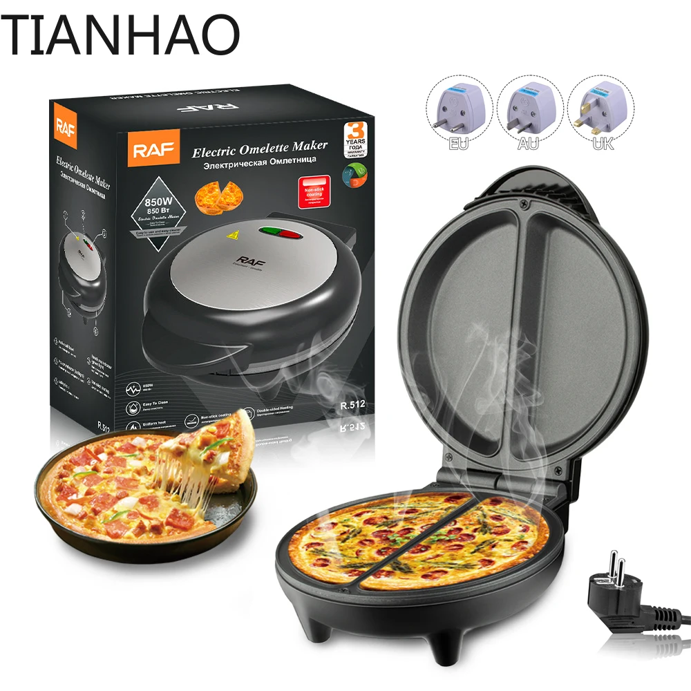 Electric Frying Pan 6.7Inch Pizzas Maker Home Omelette BBQ Pancake Baking Machine Nonstick Pan for Pizzas Quesadillas Bread Cake