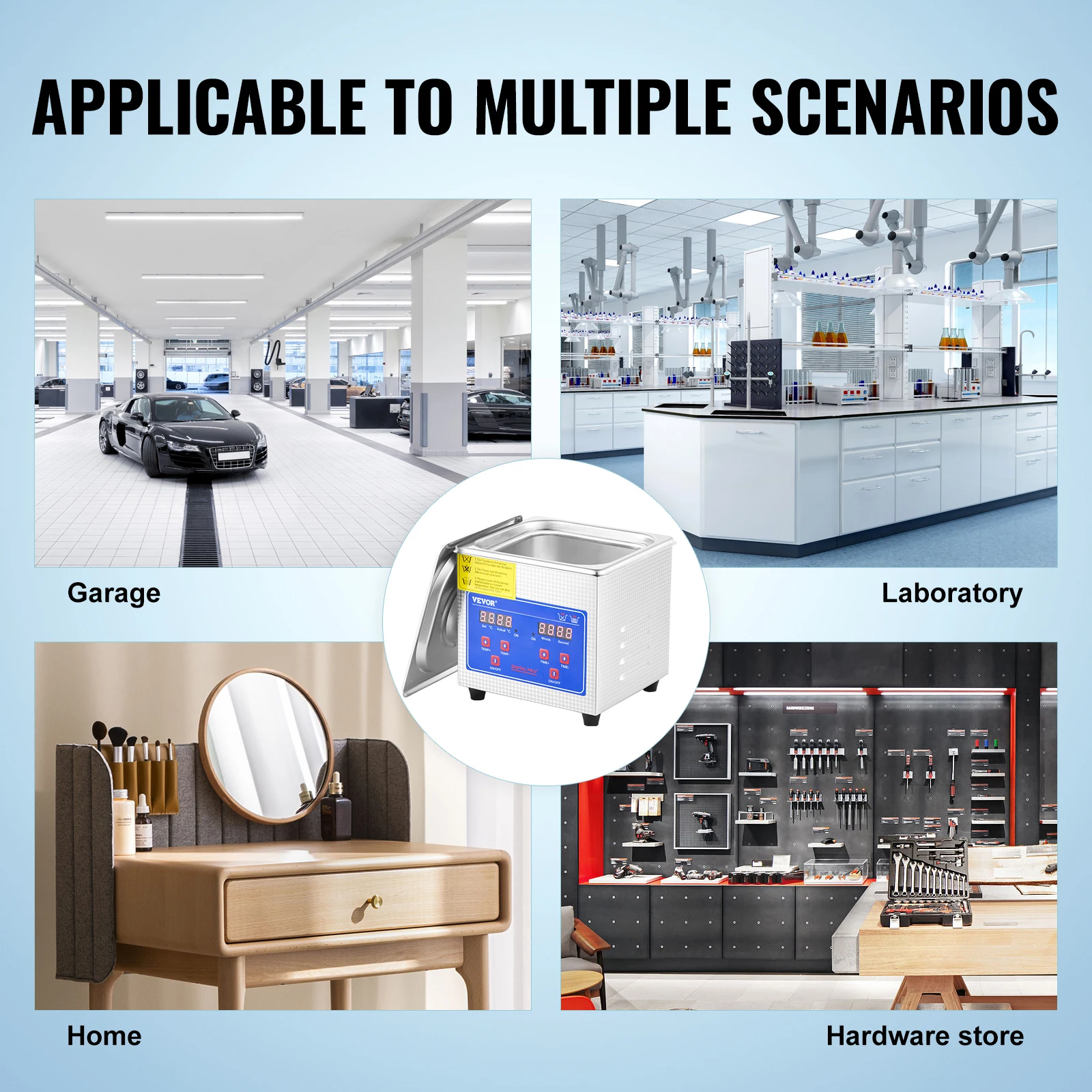 SucceBuy 1.3L Limpador ultrassônico Lave-Plates Máquina de lavar portátil com temporizador digital Ultrassom Casa Jóias Aparelhos limpos