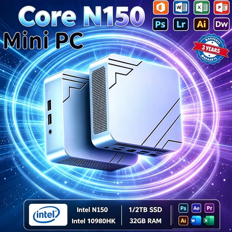 2026 미니 PC 윈도우 11 4K 인텔 N150 4코어 4스레드 3.6GHz 16GB 램 1TB SSD WiFi6 BT5.2 4K UHD 게이밍 데스크탑 프로 유닛