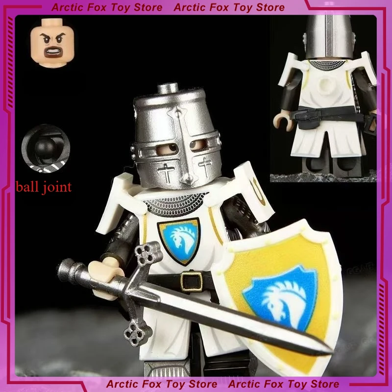 

5cm Movie Game Figure Knight Medieval English French Knight Building Blocks Model Decoration Ornaments Kids Birthday Gifts Toys