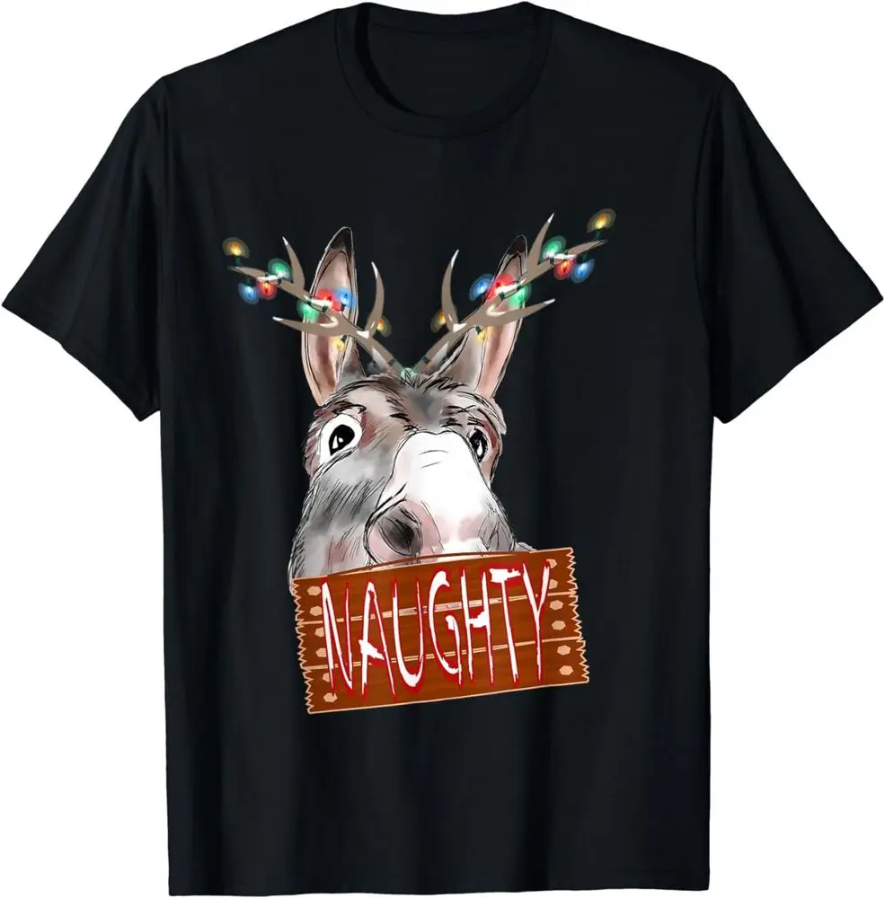 Lights Naughty Funny Christmas Donkey Tee T-Shirt Anime Graphic T-shirts For Men Clothing Women Tees Y2K Tops Unisex Summer