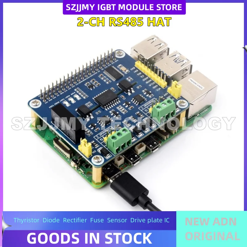 Raspberry Pi Dual Channel Isolation 2-Channel RS485 Expansion Board Onboard SC16IS752/SP3485  NEW ORIGINAL IN STOCK