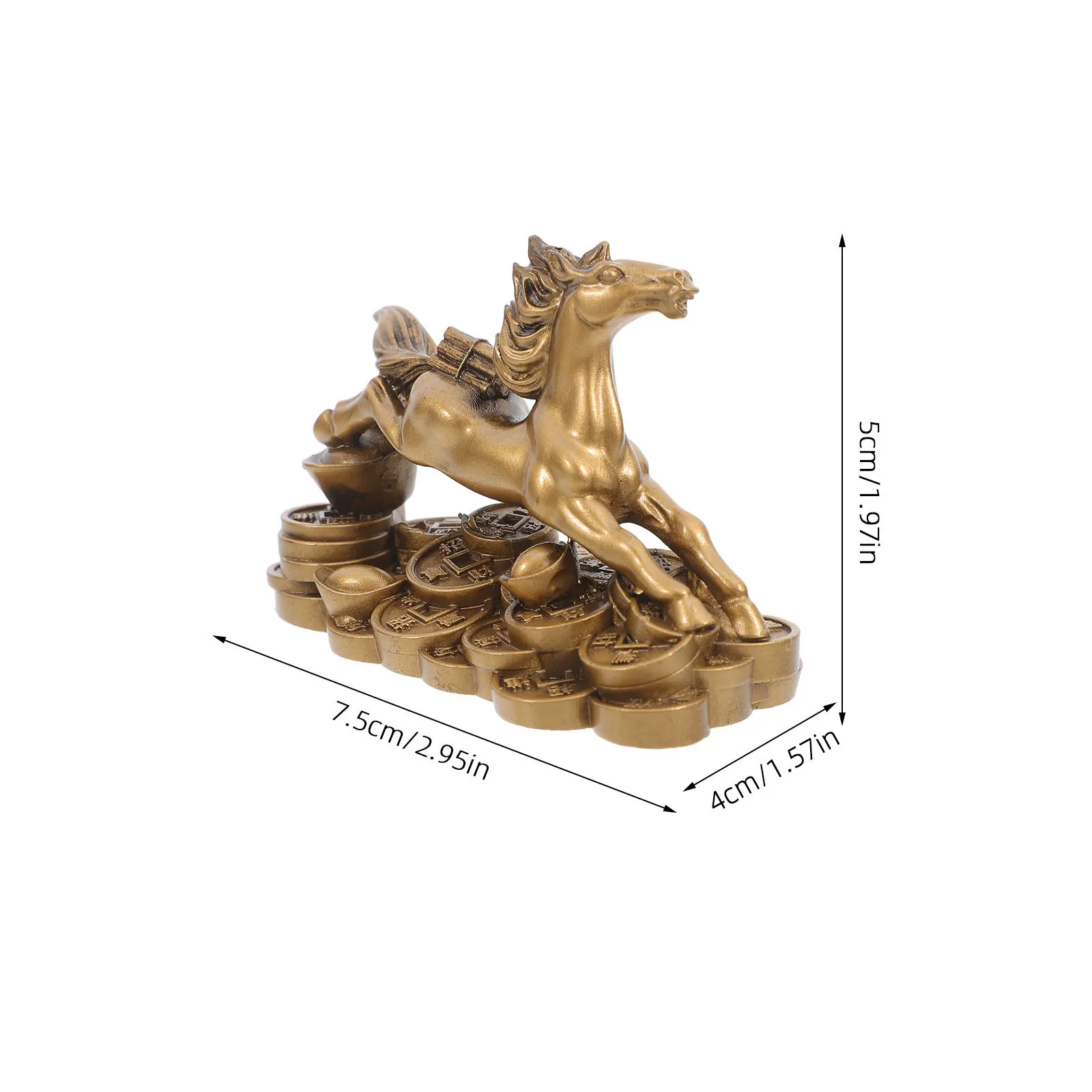 تمثال حصان من الراتنج المزخرف رمز القوة والنجاح مثالي لغرفة المعيشة والمكتب ومدخل الديكور هدية الازدهار