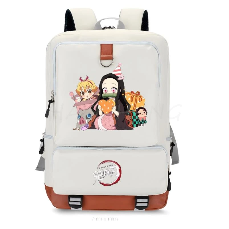 Hot Kamado Nezuko Demon Slayer Backpack for Women Canvas Laptop Bag Back To Schoolbag Boys School Bag Teenager Bookbag Rucksack