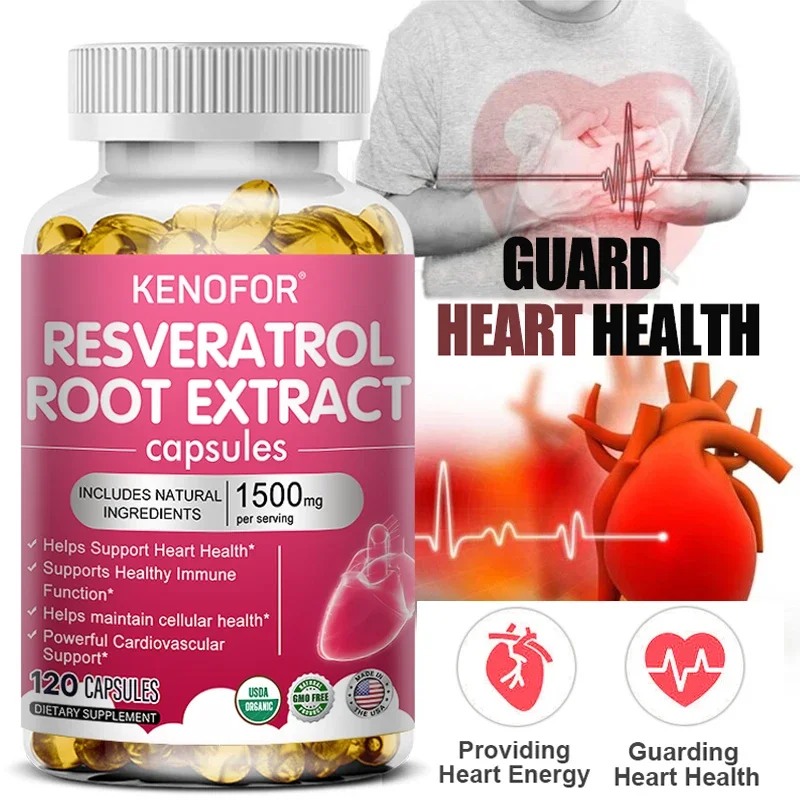 

Trans-Resveratrol 1500 Mg Antioxidant with Green Tea and Grape Seed Extract To Help Support Digestive Health and Immune System