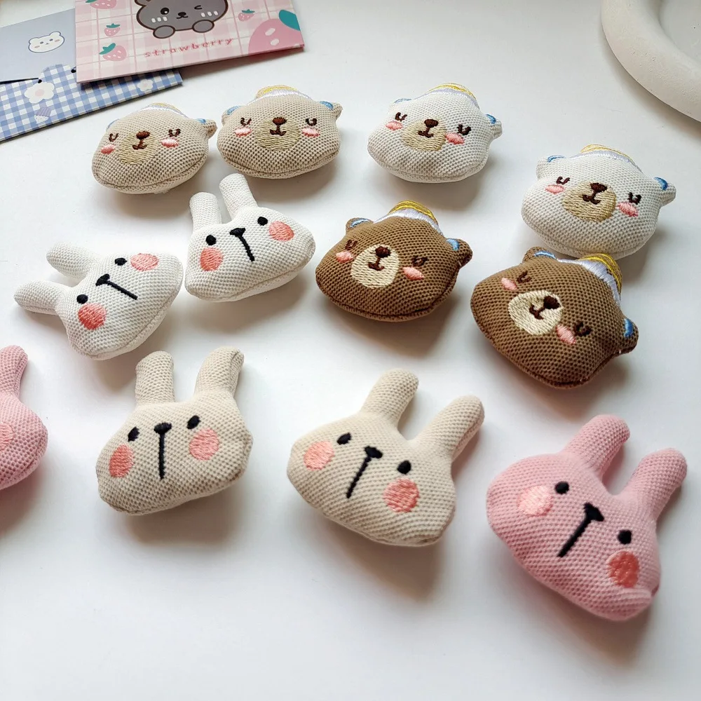 10pcs Cartoon cotton rabbit  dolls  patch  Padded Patches Appliques For Clothes Sewing Supplies DIY Hair Decoration 10pcs/lot