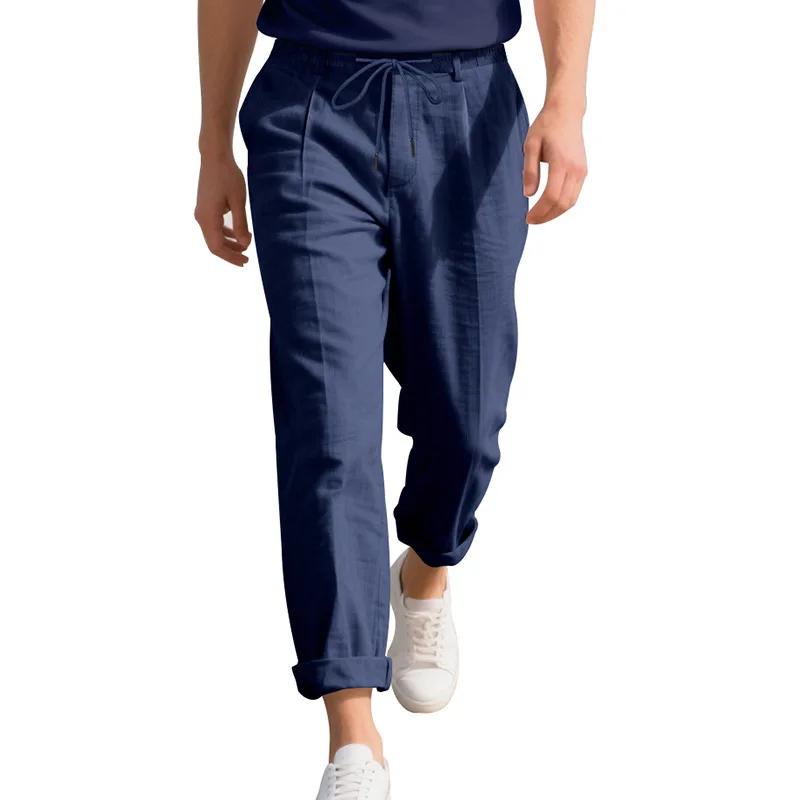 

American Men's Loose Casual Loose Straight Casual Pants Linen Trousers