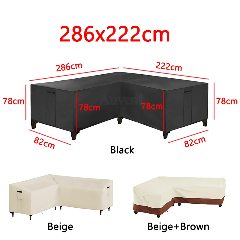 Outdoor L-vorm hoekbank hoes waterdichte rotan hoekmeubelhoes V-vorm bank tafel stoel regen beschermende stofhoezen
