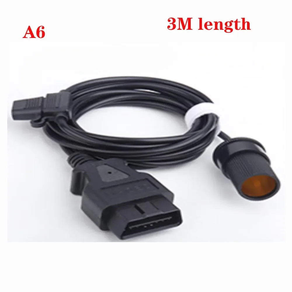 12V Switch OBDII OBD2 24AWG Power Supply Cable 16Pin Female to Car Cigarette Lighter DC Power Source OBD Male Connector Cable