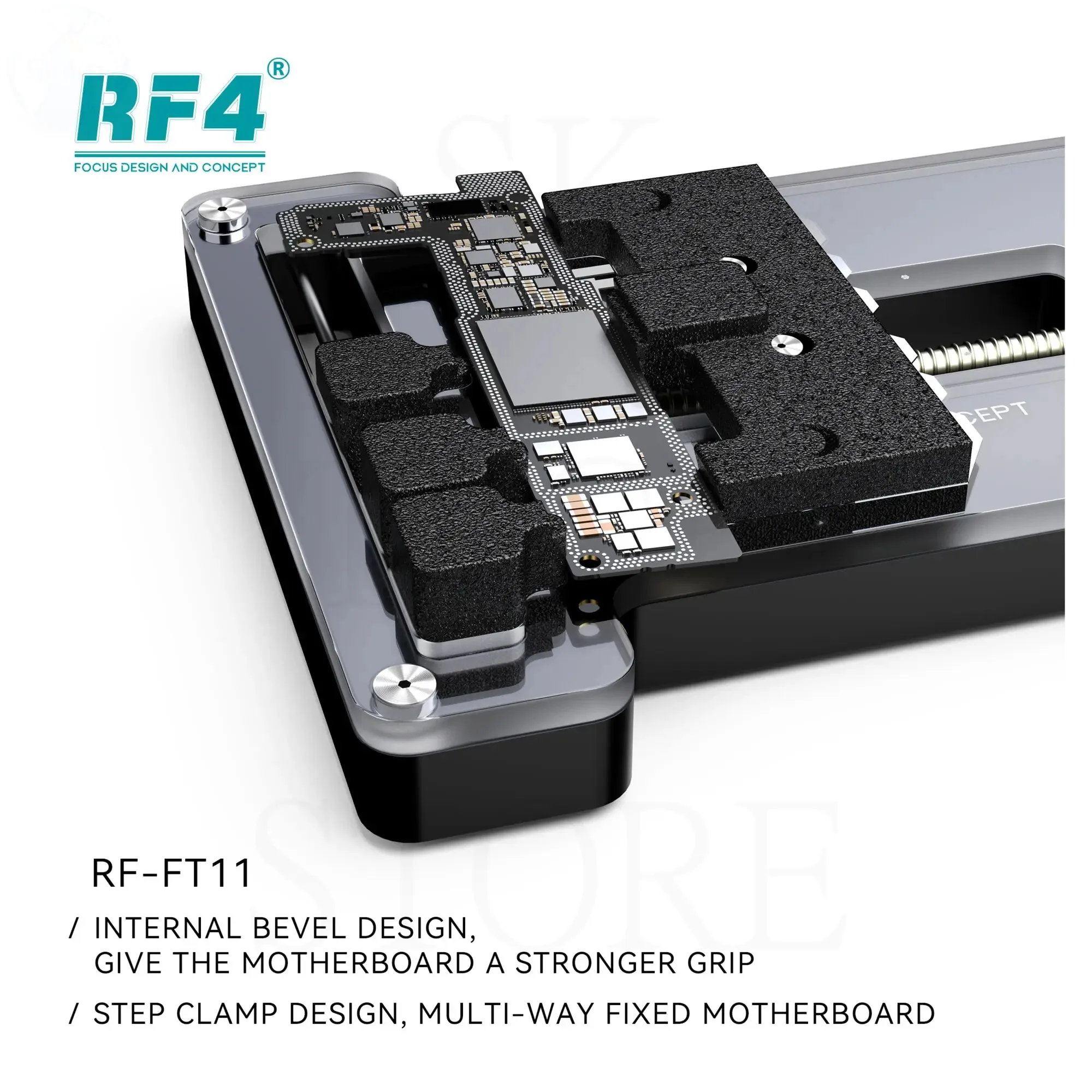 RF4 FT11 Mobile Chip Motherboard Fixture/Mobile PCB Clamp/Mobile PCB plate/Chip/CPU/IC operation Fixture/temperature resistanc