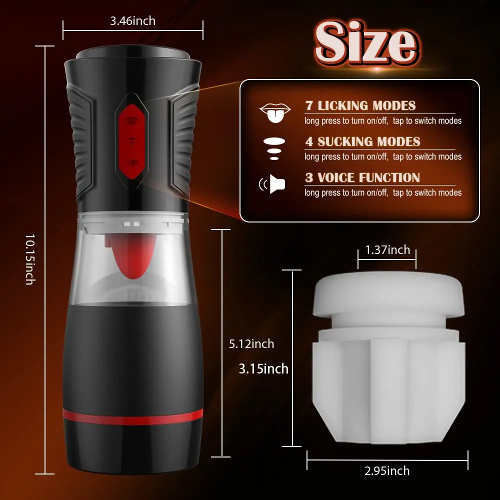 Automatic Blowjob Male Masturbator Cup Tongue Licking Realistic Vagina Adult Goods Sucking Machine Masturbation Sex Toy For Men