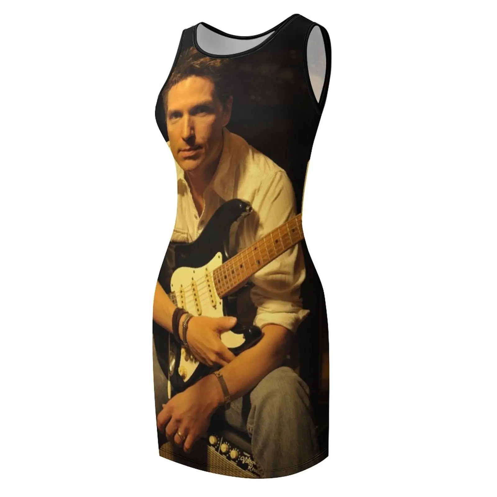 เสื้อยืดลายวงดนตรีสุดเท่ ชุดเดรสแขนกุดสำหรับผู้หญิง ชุดเดรสออกงานกลางคืน ชุดลำลองสำหรับผู้หญิง ปี 2025