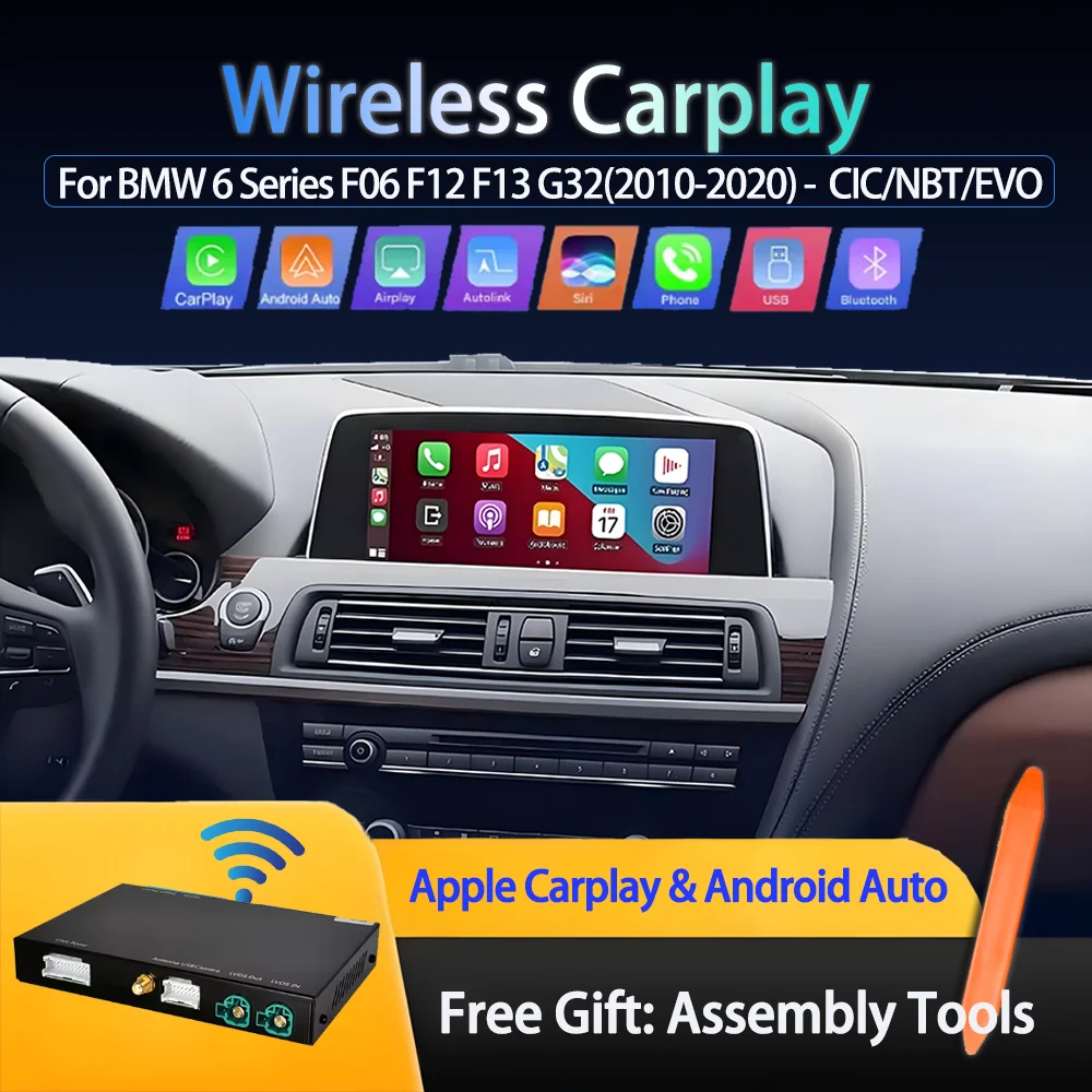 

Wireless CarPlay for BMW 6 Series F06 F12 F13 G32 2010-2020 CIC,NBT,EVO Android Auto Mirror Link AirPlay Car Player