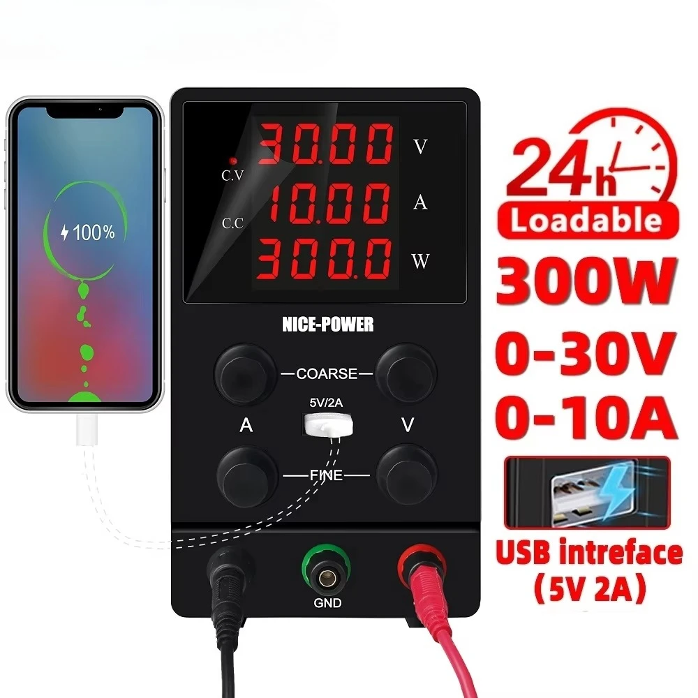 

SPS3010 12V24V AC-DC Регулируемый лабораторный источник питания постоянного тока 30 В 10 А 300 Вт Импульсный настольный регулятор напряжения заряда