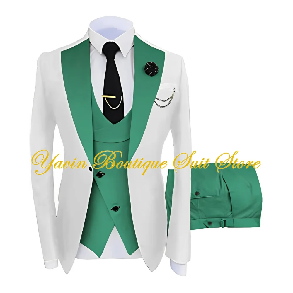 Classic Slim Fit Men’s Suits New Wedding Suits For Groom Tuxedos 3 Pieces Groomsmen Suits