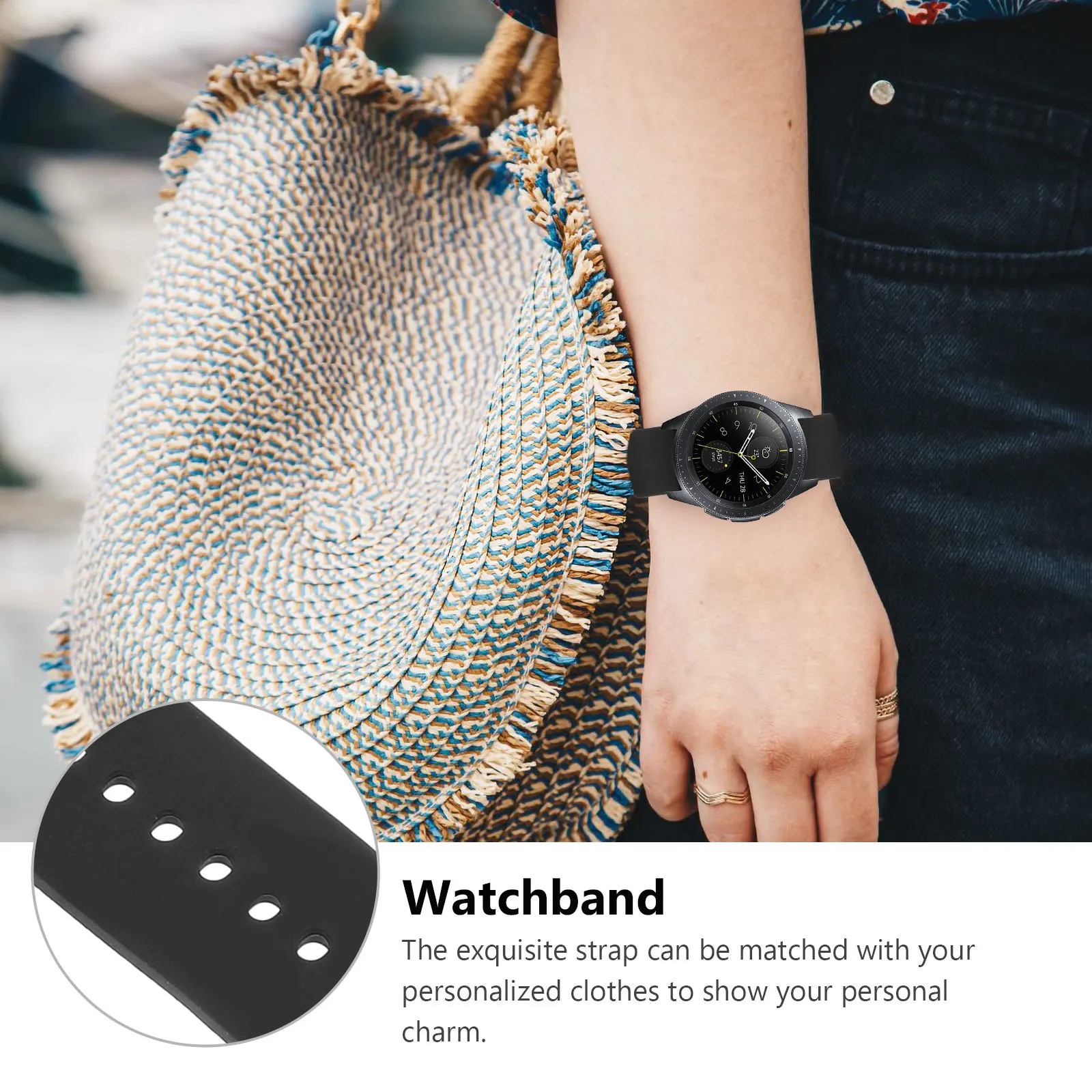 

1Pcs Stylish Round Tail Watch Band Waterproof Good Texture for Long Lasting Use in Multiple Scenarios Round Tail Strap