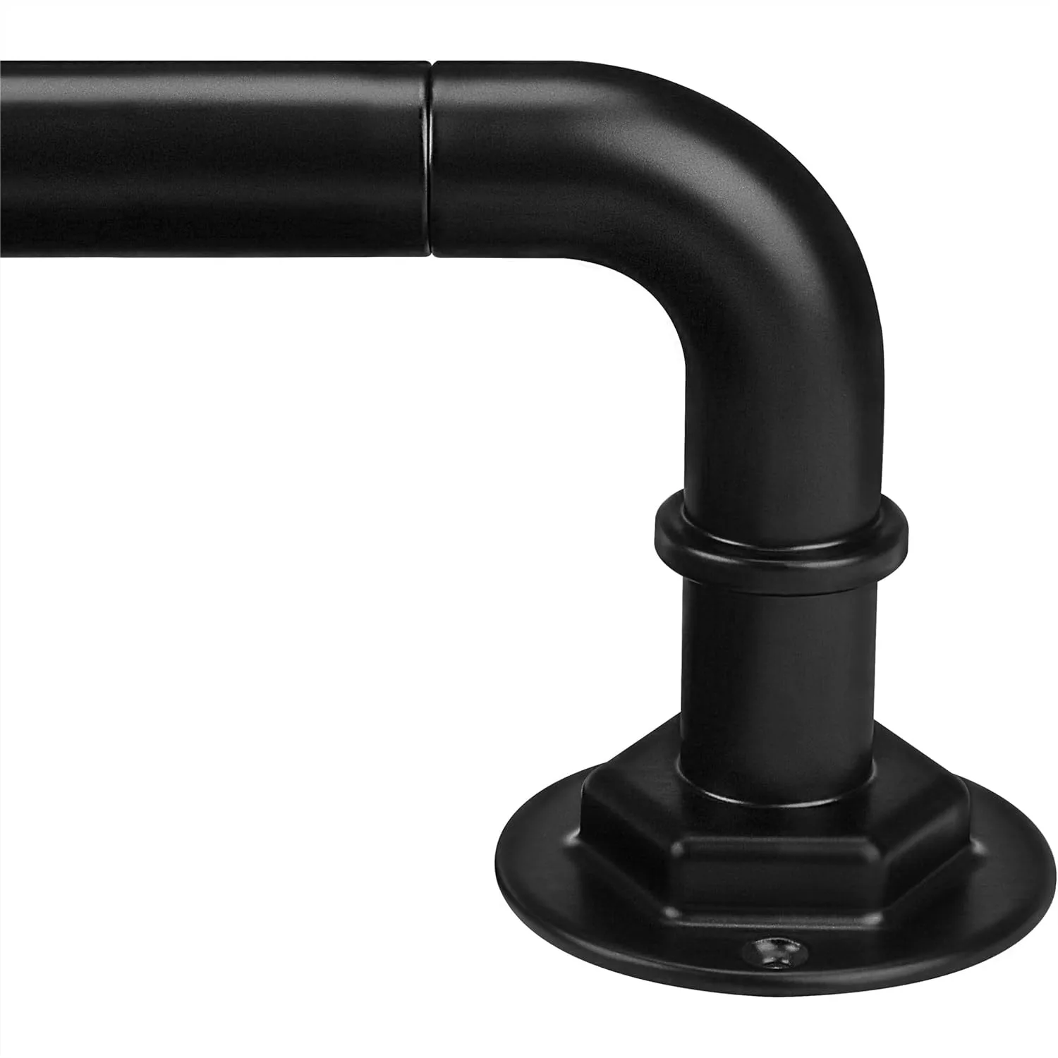 Adjustable Curtain Rods for Windows 16-45 Inches, Heavy Duty Blackout Wrap Around 1 Inch Diameter, Black