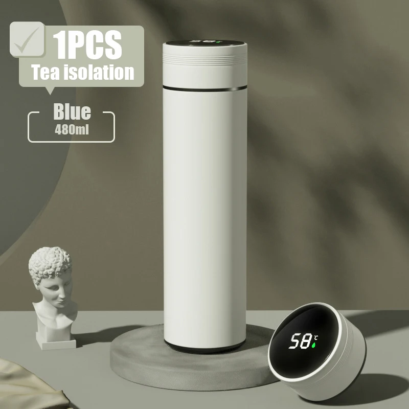 

2Pcs 480Ml Smart Thermo Cup 304 Stainless Steel Smart Temperature Display Waterproof Double-Wall Vacuum Thermo Cup Kawaii Y2K