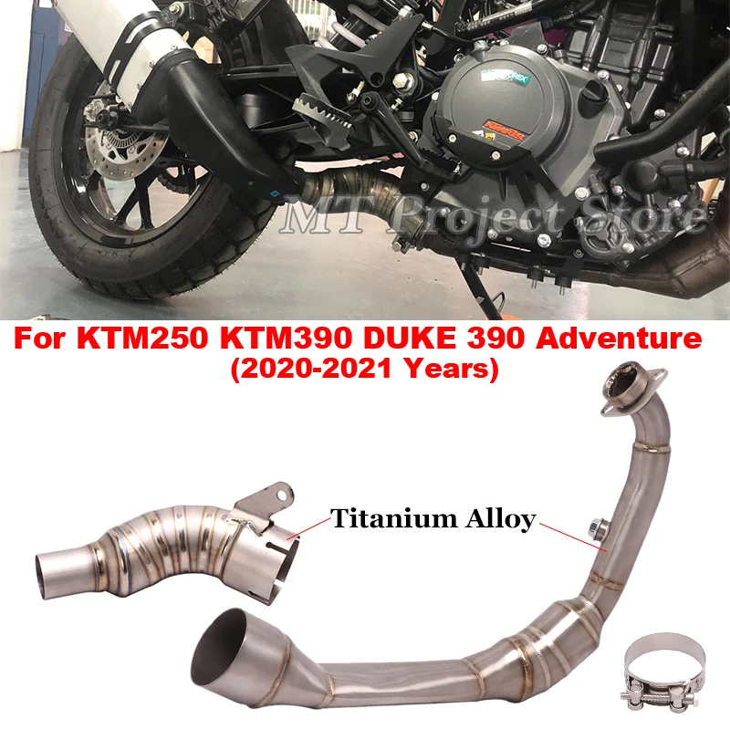 

Slip On For KTM250 KTM390 KTM DUKE 250 390 Adventure 2020 2021 Motorcycle Exhaust Escape Titanium Alloy Front Middle Link Pipe