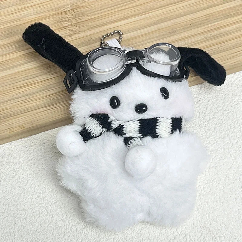 Sanrio Scarf Pochacco Doll Toys Keychain Anime Windshield Pochacco Children Pendant Keyring Women Bags Keychains Christmas Gifts