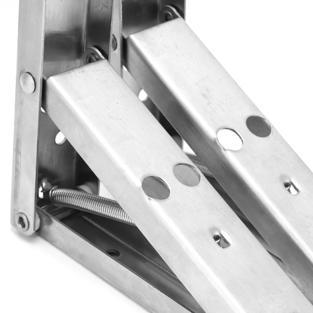2pcs Sturdy 8 Inch Folding Shelf Bracket 90 Degree Easy Install Wall Shelf Support Folding Table Hinge Wall Mount