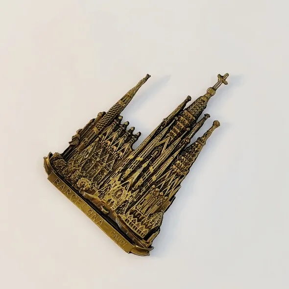 Sagrada Familia Church 3D Fridge Magnets Metal Refrigerator Magnets Sticker Barcelona Souvenirs Collection Gift Home Decoration