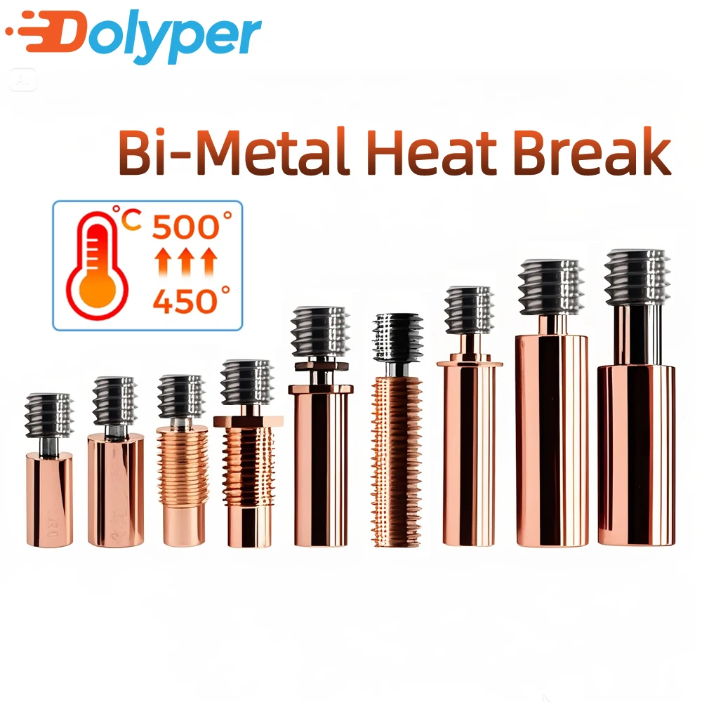 3D Printer Parts V6 Bi-Metal Heat Break Titanium Alloy Throat E3D V6 Smooth Heatbreak All Metal M6 Thread Throat For Ender3 MK8