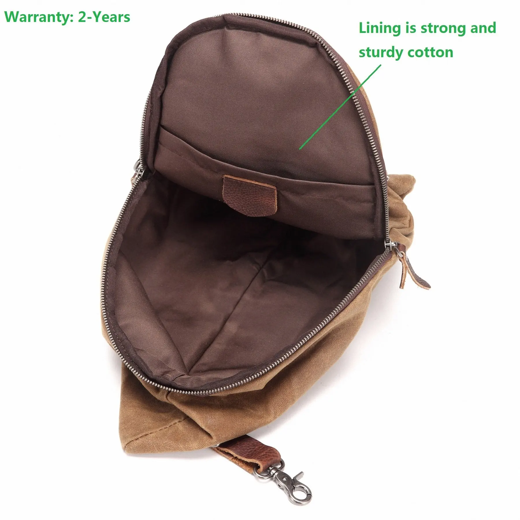 Unisex Sling Backpack Waxed Canvas Crossbody Bag 10 Liters