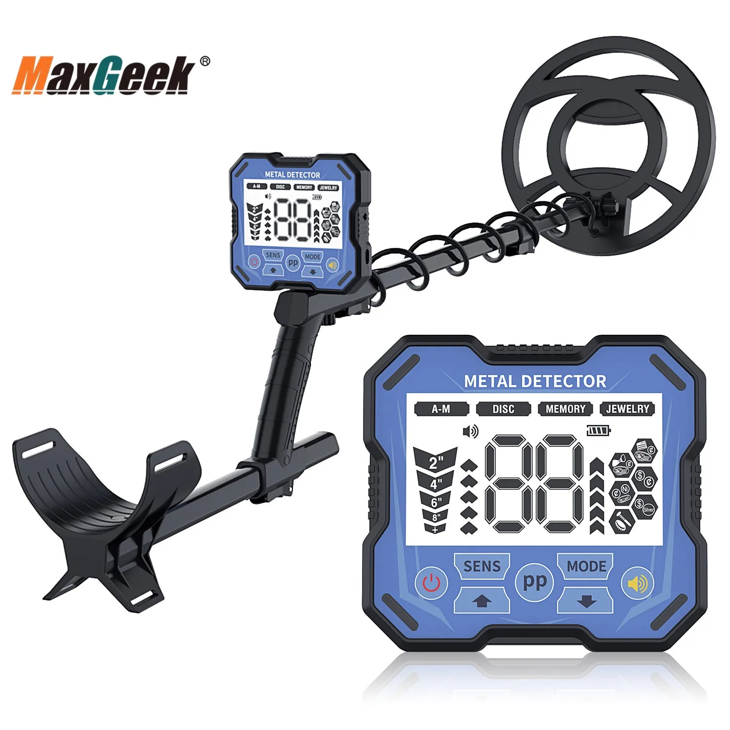 Maxgeek GT928 Professional Underground Metal Detector Waterproof Detection Probe Treasure Finder for Outdoor Rare Metal Hunting