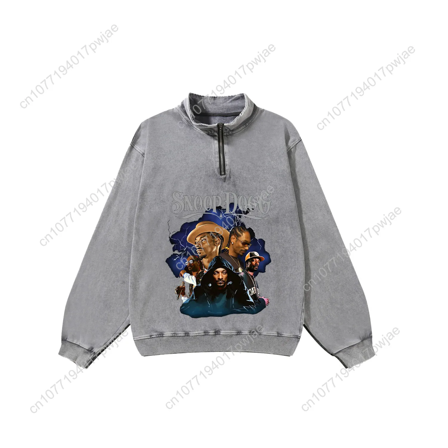 Snoop Dogg Rapper Custom Retro Sweatshirt Herren Damen Halbreißverschluss Vintage Sweatshirt Foto Maßgeschneiderte Tops