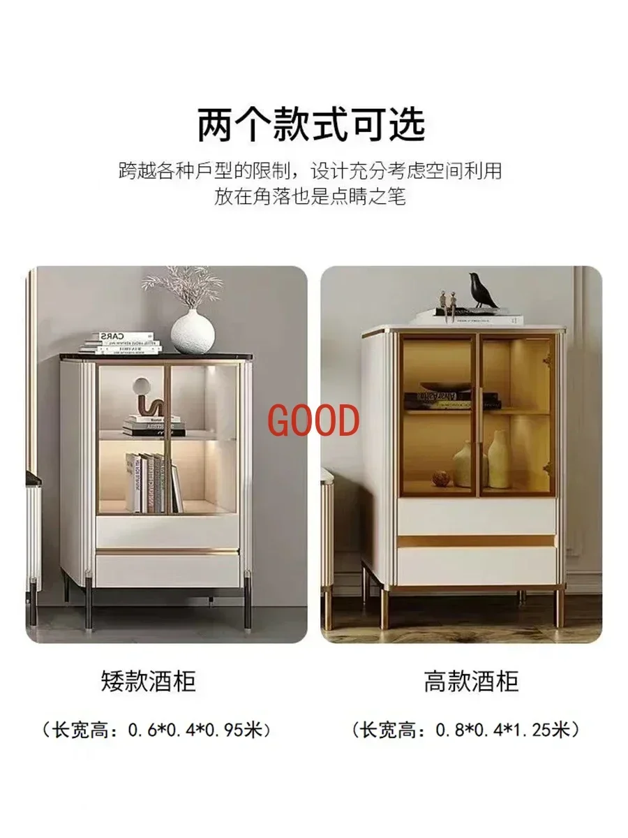 ~Small Wine Cabinet Display Cabinet Light Luxury Small Apartment Living Room Glass Cabinet Modern Simple Ultra Narrow Small