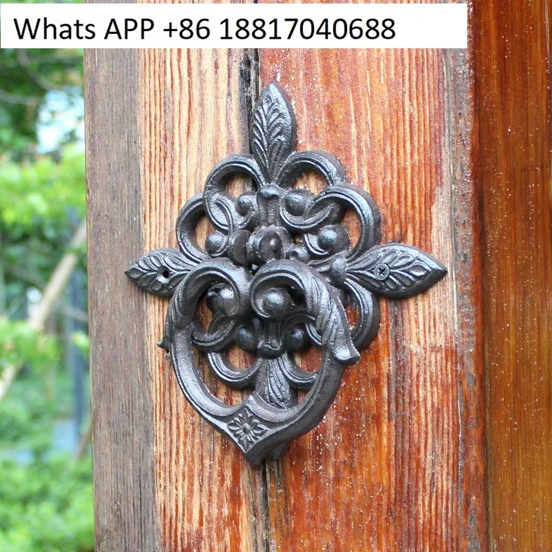 European retro nostalgic door knocking buckle rust color cast iron door villa courtyard handicrafts door handle handle