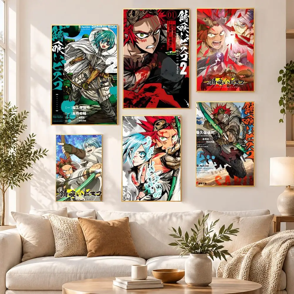 Anime Action Rust Eater Bisco Poster HD Waterproof PP Self Adhesive Aesthetic Bedroom Dorm Gaming Room Home Decor Gift