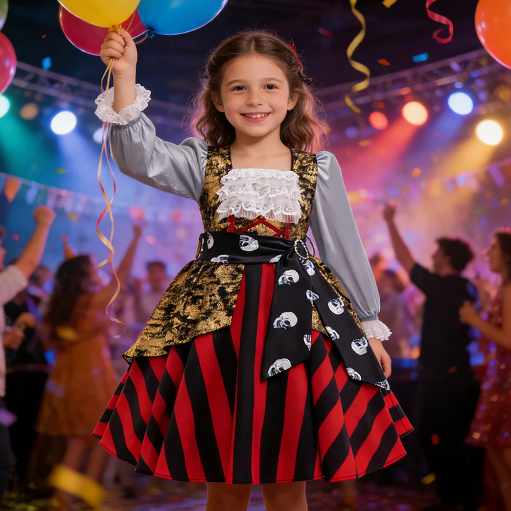 Girls Pirate Costum…