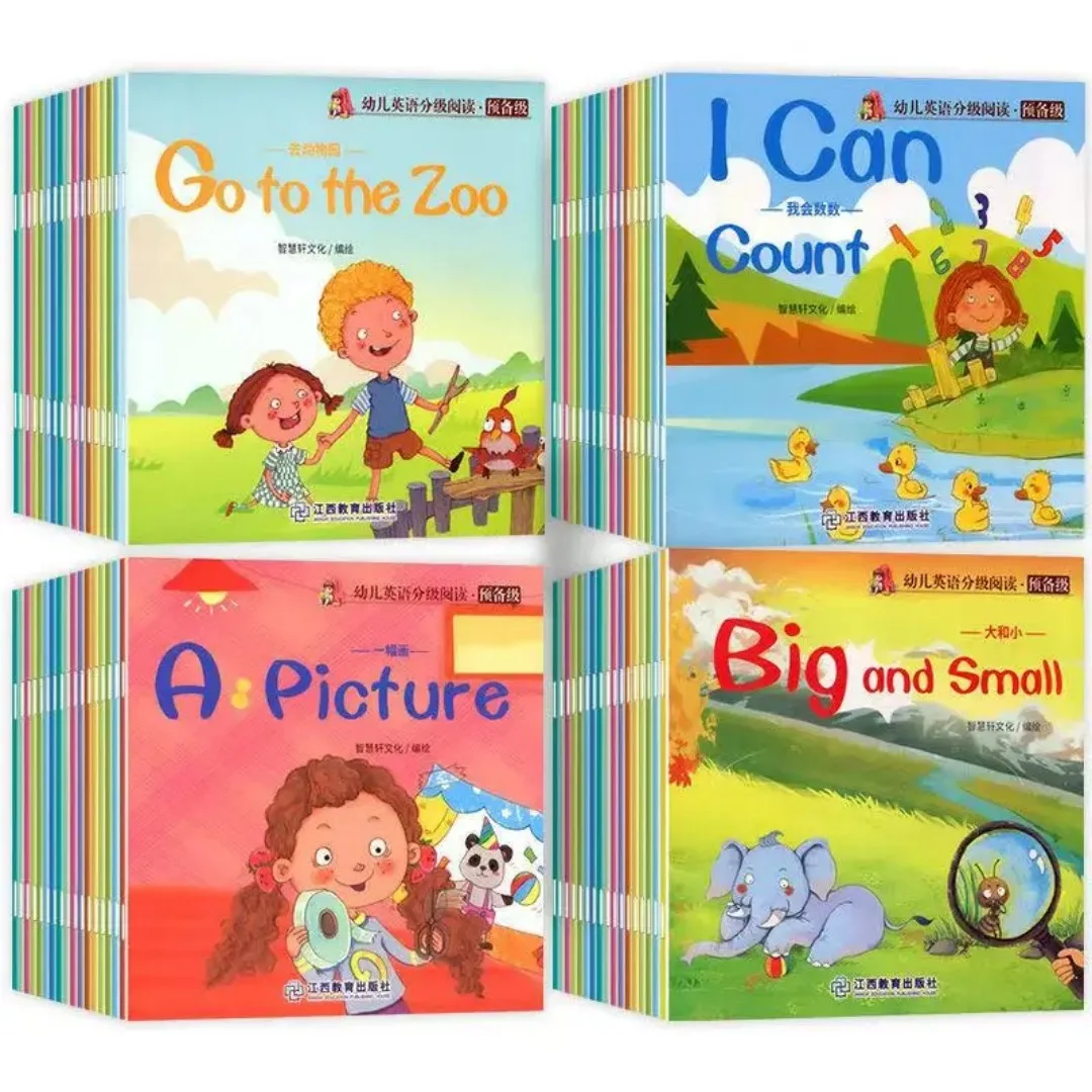 

60 Books/Set Children's English Early Learning Picture Book Graded Reading Storybook Enlightenment Cognitive Tale Bedtime Story
