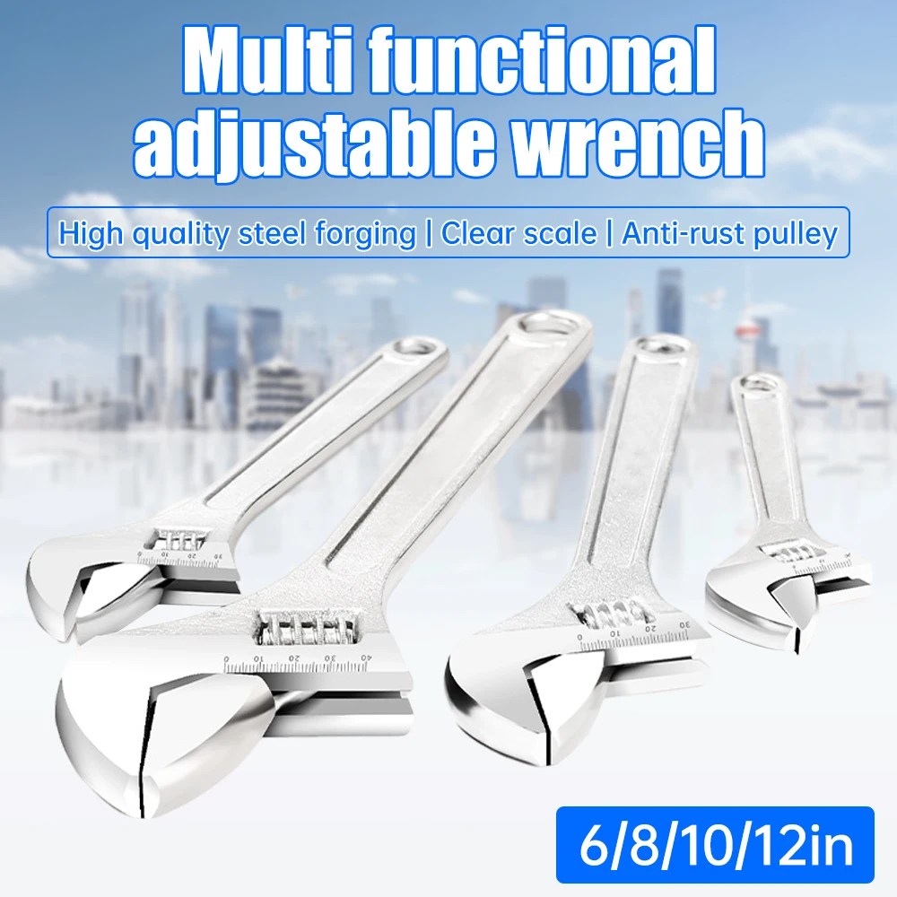 Adjustable Wrench Household Multifunctional Flexible Wrench Universal Spanner Carbon Steel Mechanical Workshop Hand Repair Tools