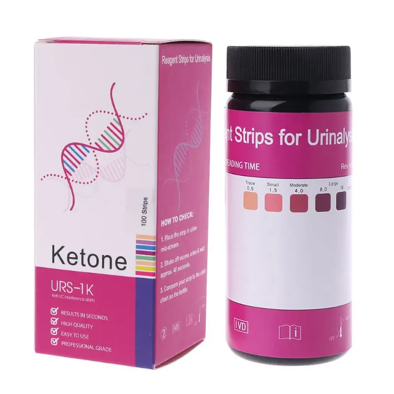 100 Strips/Set Urine Ketone Test Strip Weight Loss Analyze for Testing Body Urine Ketosis Levels Accurate Durable