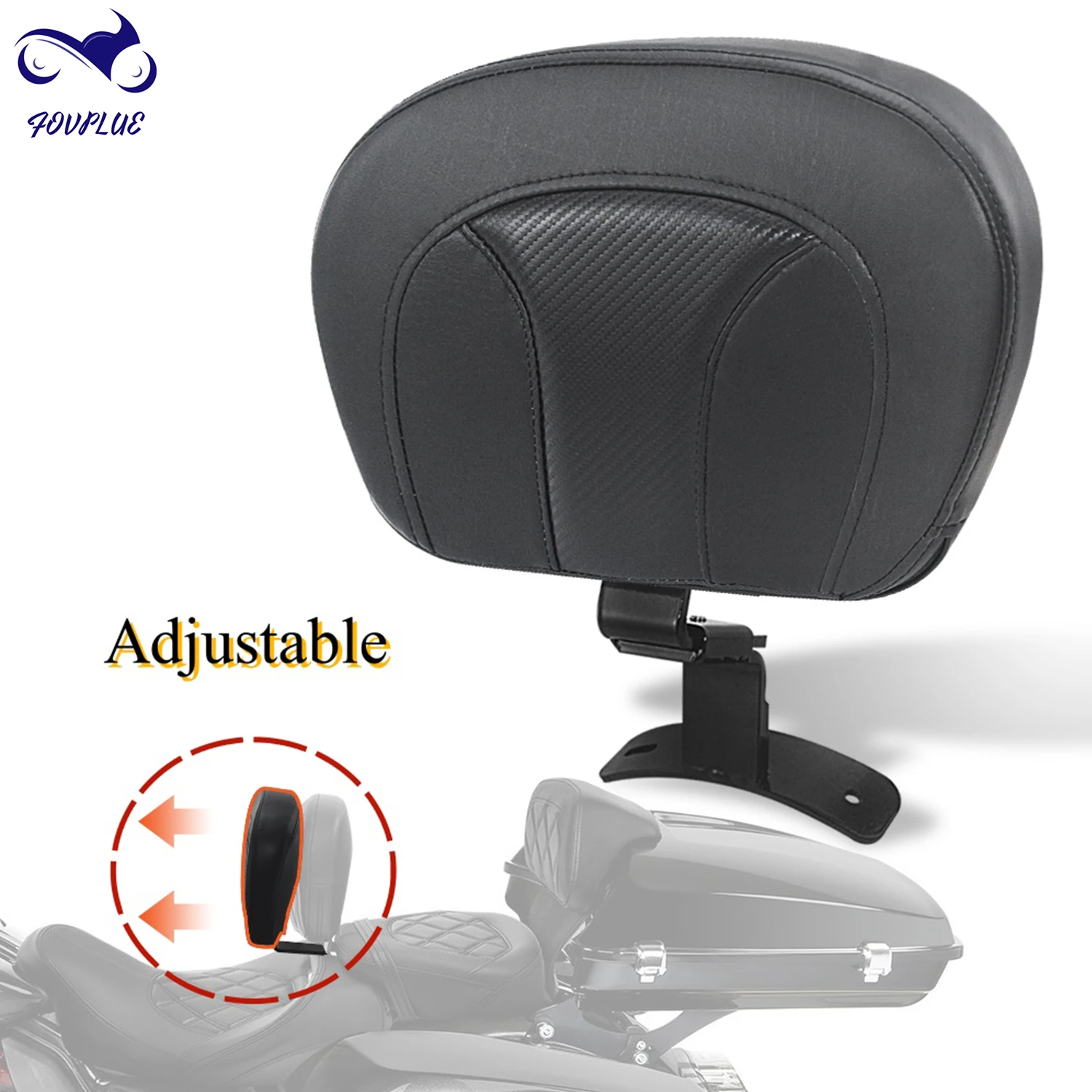 

Front Driver Rider Backrest Pad Mounting Custom Kit For Harley Touring Road King Road Glide Street Glide 2009-2024 Motorcycles