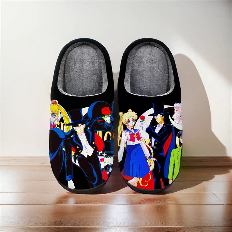 

Winter Warm Indoor Slippers Anime Sailor Moon Chiba Mamoru Cospaly Cartoon Shoes For Man Woman Unisex Slippers Halloween Gift