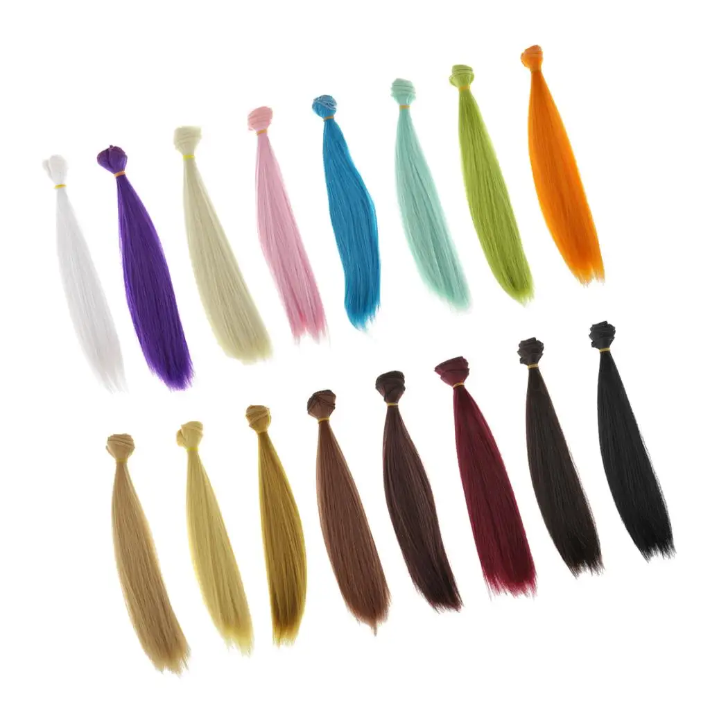 Colored Doll Wig Hair Extensions Multicolor Hair Dress P Ponytail High