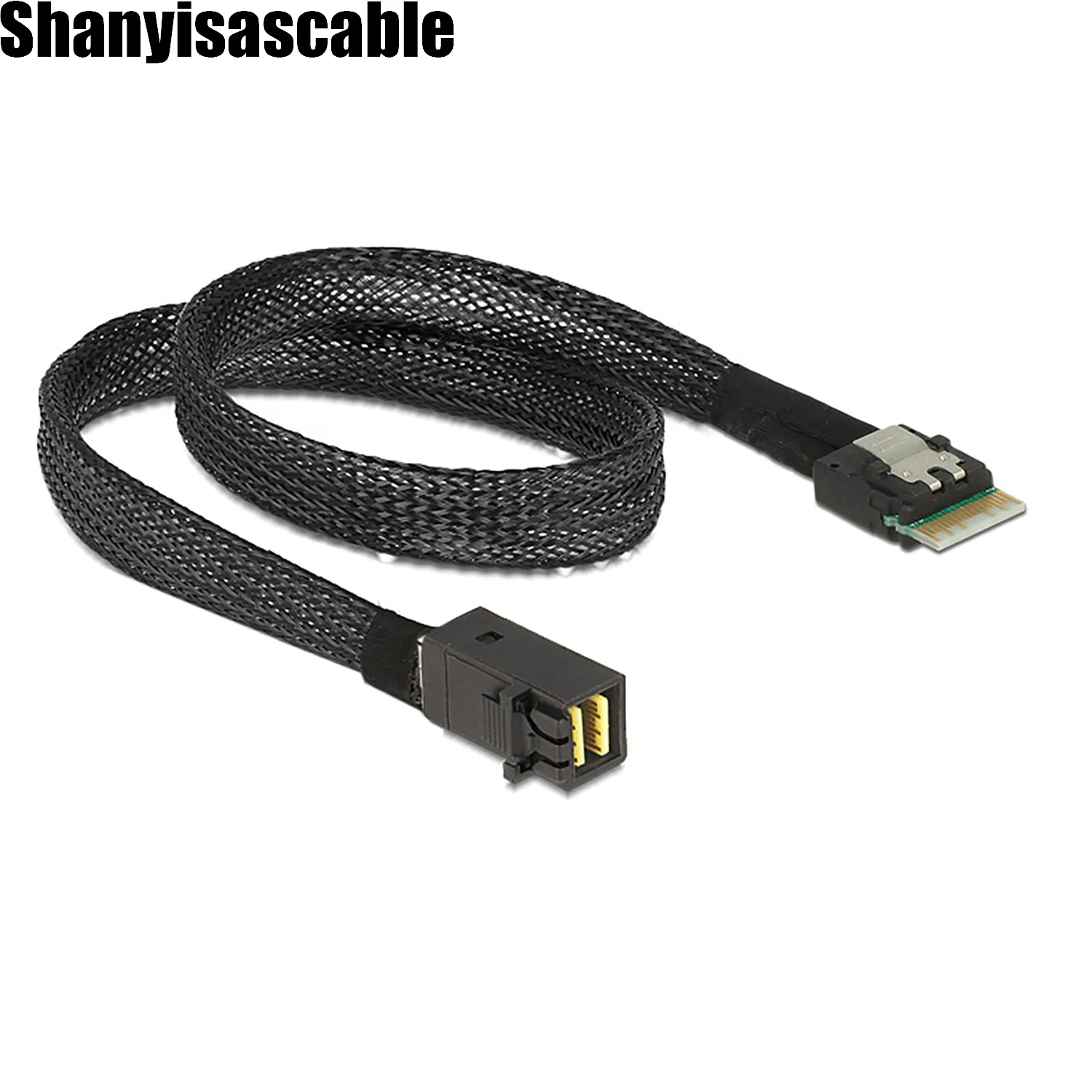 

0.5M PCIE4.0 Slimline SAS 4.0 SFF-8654 4i 38pin Host to HD Mini SAS 4i SFF-8643 36pin Target Cable