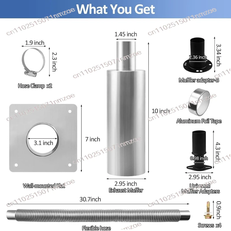 Through-Wall Mounting Plate for Safe Exhaust Emission Generator Exhaust ExpansionSilencer Kit with Insulated