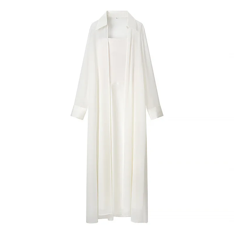 Withered European And American Style Women's Fashion Temperament Elegant Solid Color Long Sleeved Cover Up Set