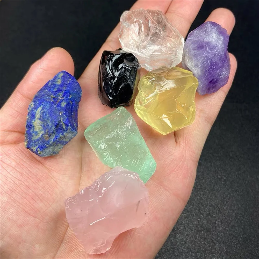 Natural mixed raw stone mineral specimen powder tea yellow white crystal degaussing stone aromatherapy diffuser stone decoration
