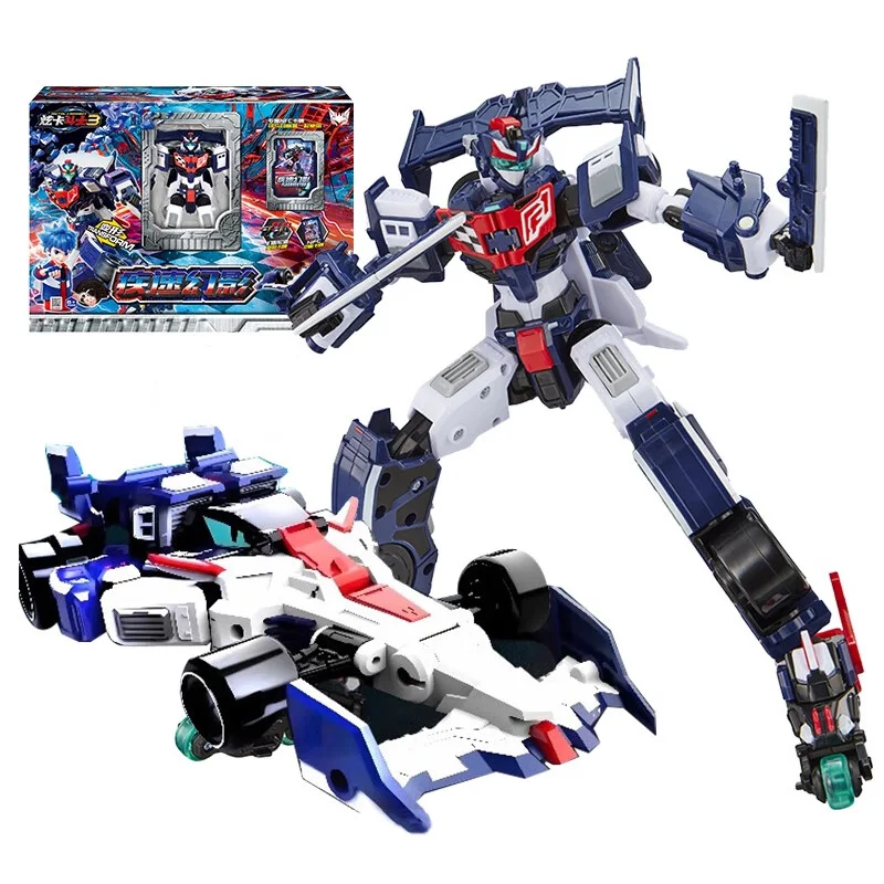 New Season 3 Metal Cardbot SPARKBIT Transforming Robot to Car Action Figures with Card Transformation Car Model Toys Gift