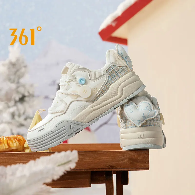 

361 Degrees Locus 5.0 New Women's Sports Shoes Winter Warm Non-Slippery Comfortable Leather Casual Female Sneakers 682416601F