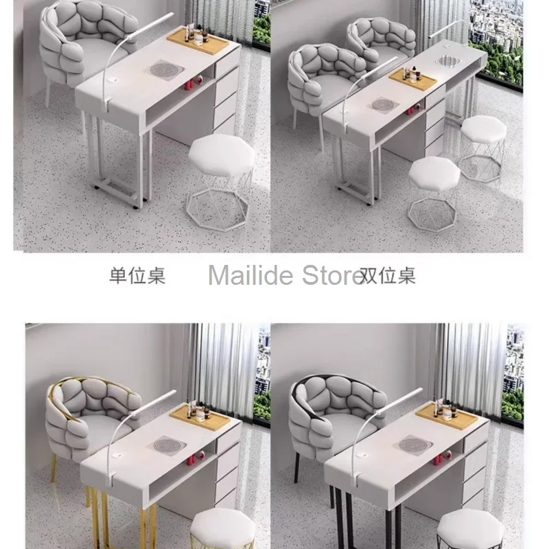 Mesas profesionales de madera para Manicura, cajón de lujo para salón de belleza, muebles MR50NT