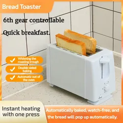 Electric Toaster EU Adapter 2 Slice Compact Kitchen Appliances Sandwich Maker for Baking Specialty Breads Cooking Bagels Snacks