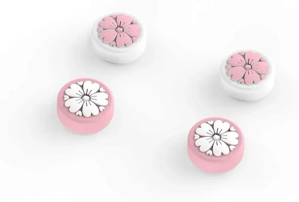 ZOMTOP Sakura Thumb Grip Cap, Joystick Cap per Nintendo Switch, custodia protettiva in Silicone morbido, adatta per Controller Joy-Con